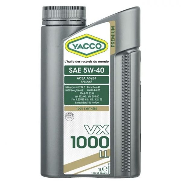 Масло моторное YACCO VX 1000 LL 5W40 (1 L)