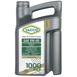 Масло моторное YACCO VX 1000 FAP 5W40 (5 L)
