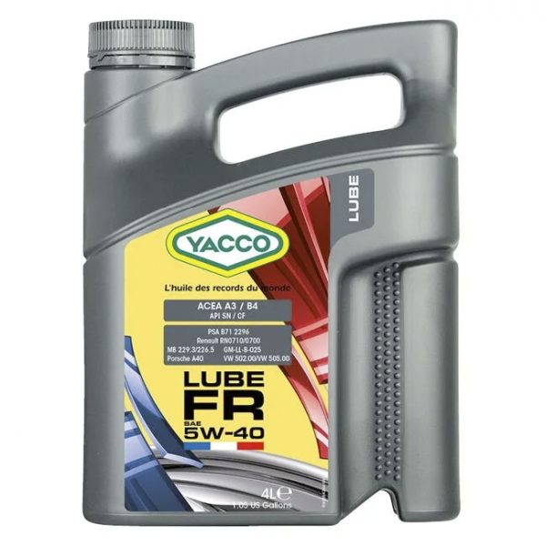 Масло моторное YACCO LUBE FR 5W40 (4 L)